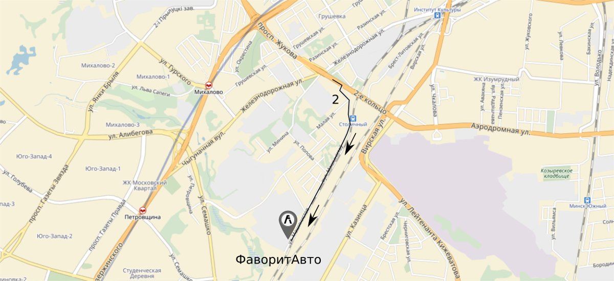 подъехать к автосервису c Жукова